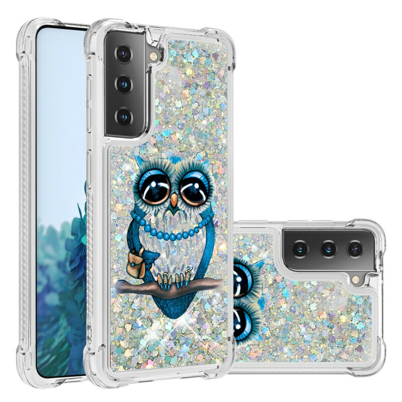 Samsung Galaxy S21 5G Custodia Miss Owl Glitter