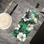 Samsung Galaxy A72 5G Cover dipinta di fiori bianchi