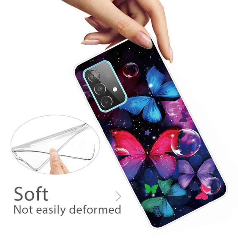 Samsung Galaxy A72 5G Custodia flessibile per farfalle