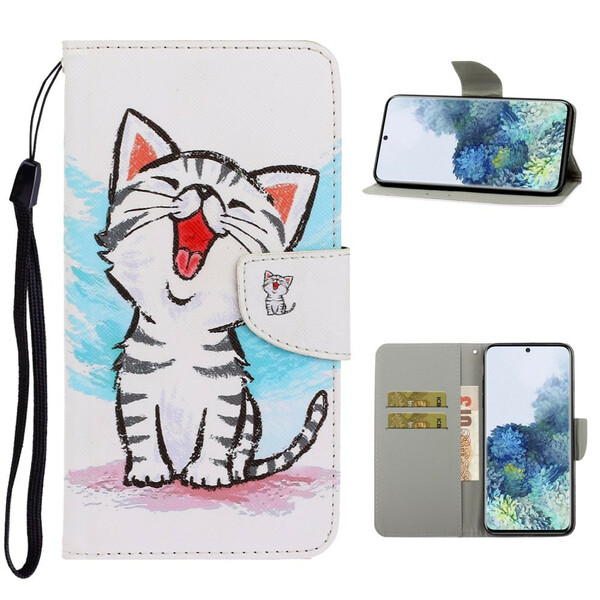 Samsung Galaxy S21 5G Custodia con cinturino a colori Kitten