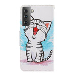 Samsung Galaxy S21 5G Custodia con cinturino a colori Kitten