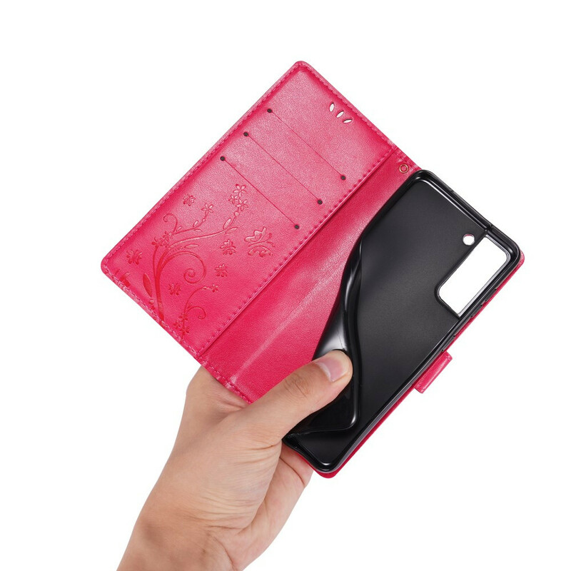 Samsung Galaxy S21 5G Custodia Farfalle nel vento