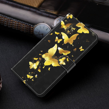 Samsung Galaxy S21 Ultra 5G fodral Gul fjärilar