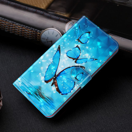 Samsung Galaxy S21 Ultra 5G fodral Flygande blå fjärilar
