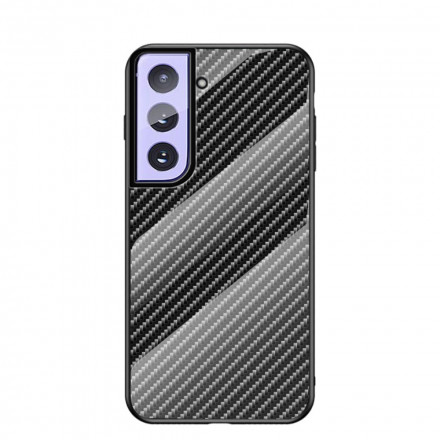Samsung Galaxy S21 5G Hårdgjort glas Carbon Fiber Case