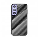 Samsung Galaxy S21 5G Hårdgjort glas Carbon Fiber Case