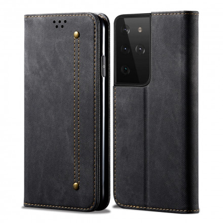 Flip Cover Samsung Galaxy S21 Ultra 5G Jeans Fabric