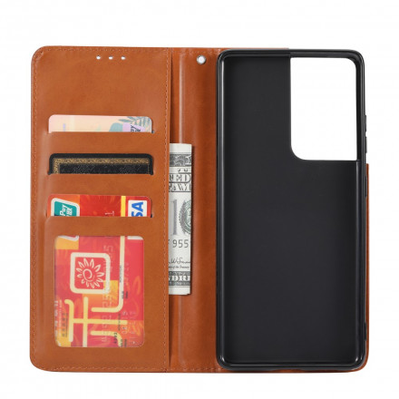 Flip Cover Samsung Galaxy S21 Ultra 5G Leatherette Card Case