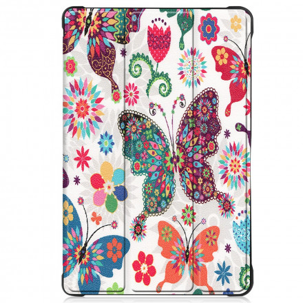 Smart SkalSamsung Galaxy Tab A7 (2020) Förstärkt fjärilar och blommor