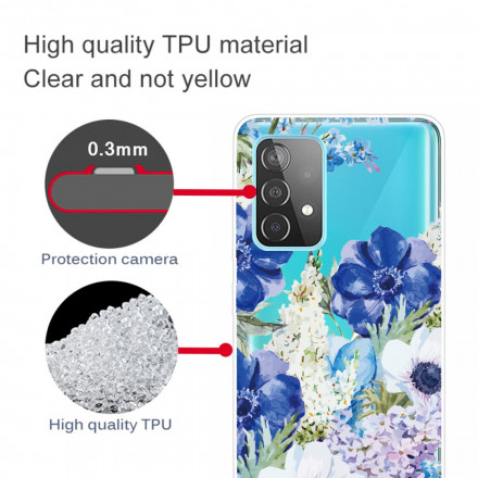 Samsung Galaxy A52 5G Clear Watercolour Flower Case