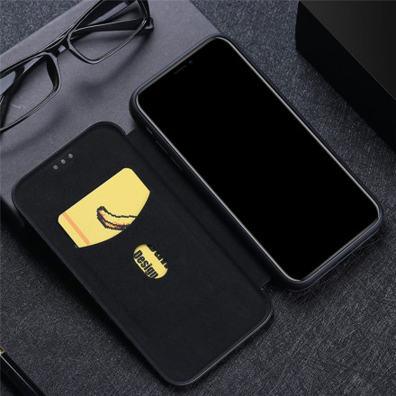 Flip Cover OnePlus 9 Silikon Carbon