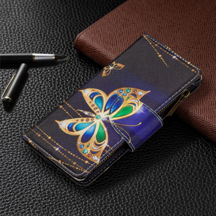 Xiaomi Redmi Note 8T Guld Butterfly Zipped Case