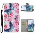 Samsung Galaxy S21 Ultra 5G fodral Floral Butterflies Rem