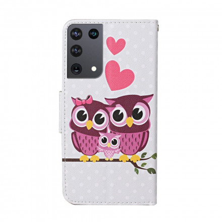 Samsung Galaxy S21 Ultra 5G Owl Family fodral med band