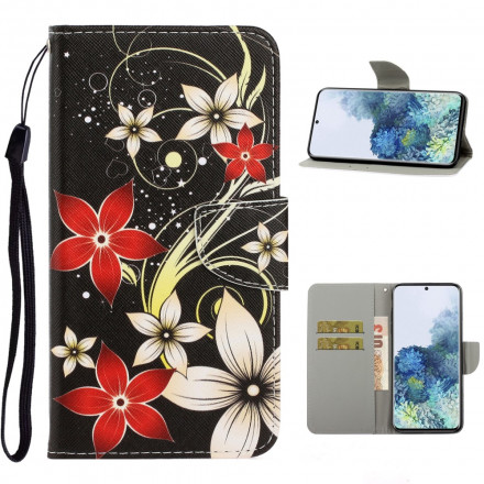 Samsung Galaxy S21 Ultra 5G färgglada blomma Rem Case