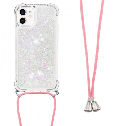 iPhone 12 Mini Glitter & String-fodral