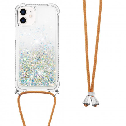 iPhone 12 Mini Glitter & String-fodral
