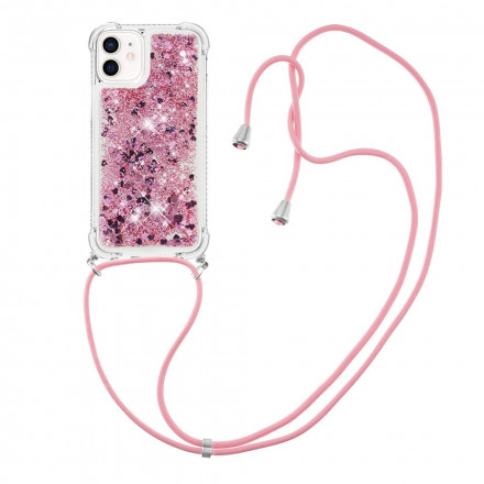 iPhone 12 Mini Glitter & String-fodral