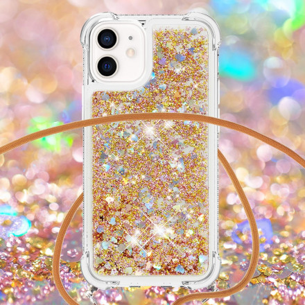 Fodral iPhone 12 Mini Glitter och sladd