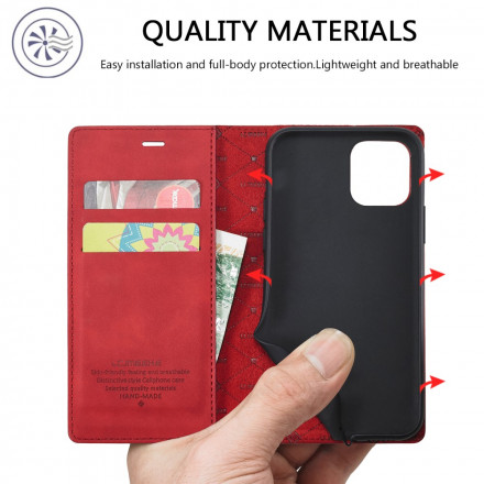 Flip Cover iPhone 11 LC.IMEEKE Läder Effekt
