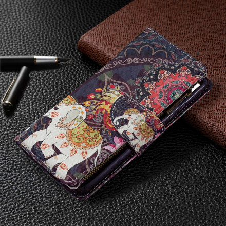 Xiaomi Redmi 9C Elephant Zipper Pocket Skalmed dragkedja