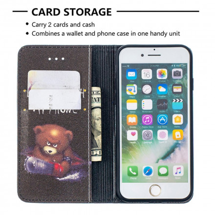 Flip Cover iPhone SE 2 / 8 / 7 Farlig björn