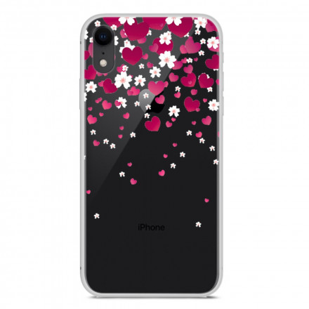 iPhone XR-fodral Blommor och hjärtan