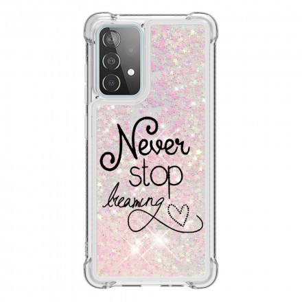 Samsung Galaxy A52 4G / A52 5G fodral Never Stop Dreaming Glitter