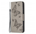 Fodral Samsung Galaxy A52 4G / A52 5G Fjärilar i luften med rem