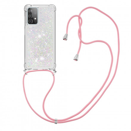 Samsung Galaxy A52 4G / A52 5G Glitterfodral med nyckelband