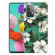 Samsung Galaxy A32 4G skydd med målade vita blommor