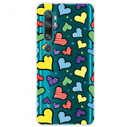 Xiaomi Mi Note 10 / Note 10 Pro fodral Multicoloured Hearts