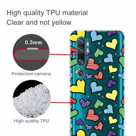 Xiaomi Mi Note 10 / Note 10 Pro fodral Multicoloured Hearts