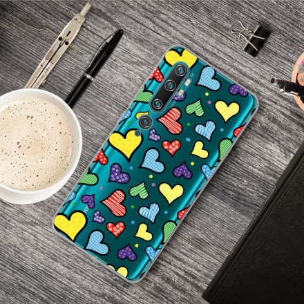 Xiaomi Mi Note 10 / Note 10 Pro fodral Multicoloured Hearts