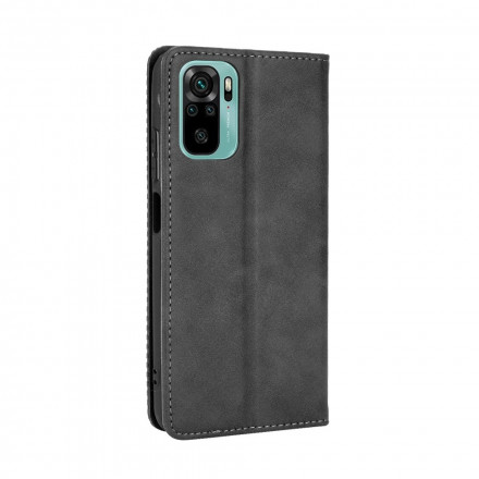 Flip Cover Xiaomi Redmi Note 10 / Note 10s Vintage Läder Effekt Styling