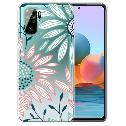 Xiaomi Redmi Note 10 / Note 10s genomskinligt fodral One Flower