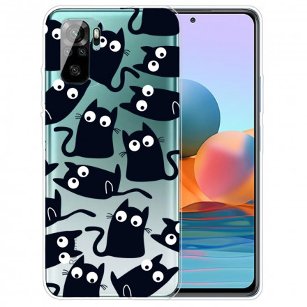 Xiaomi Redmi Note 10 / Note 10s skydd Flera svarta katter