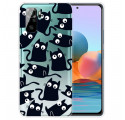 Xiaomi Redmi Note 10 / Note 10s skydd Flera svarta katter
