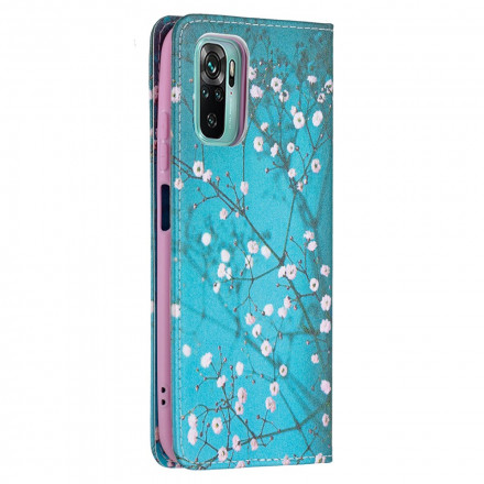 Flip Cover Xiaomi Redmi Note 10 / Note 10s Blommiga grenar