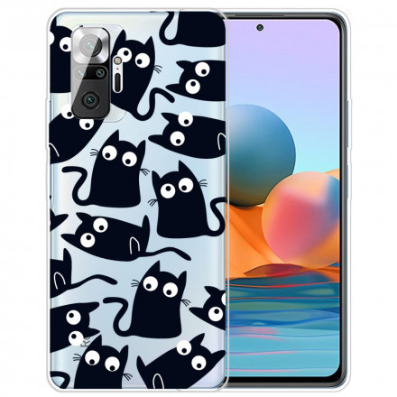 Xiaomi Redmi Note 10 Pro fodral Flera svarta katter