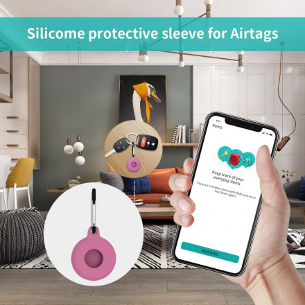 AirTag Protector med flexibel karbinhake av silikon