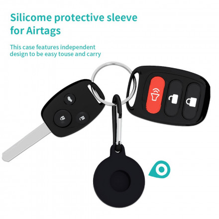 AirTag Protector med flexibel karbinhake av silikon