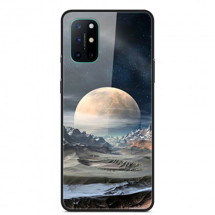 OnePlus 8T Space Moon Tempererat glas Case