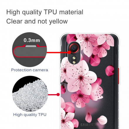 Samsung Galaxy XCover 5 litet fodral med rosa blommor