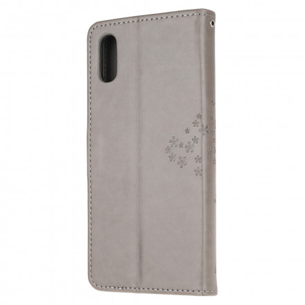 Samsung Galaxy XCover 5 Väska med träd och uggla med rem för säkerhetsbälte Samsung Galaxy XCover 5 Väska med träd och uggla med rem för säkerhetsbälte