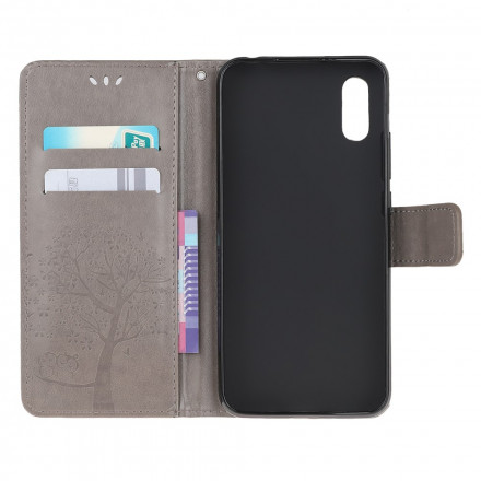 Samsung Galaxy XCover 5 Väska med träd och uggla med rem för säkerhetsbälte Samsung Galaxy XCover 5 Väska med träd och uggla med rem för säkerhetsbälte