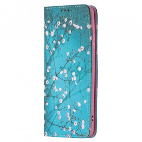 Flip Cover Huawei P50 Pro Blommiga grenar