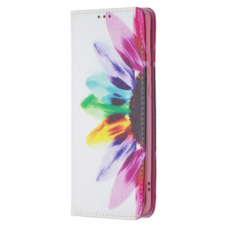 Flip Cover Huawei P50 Pro vattenfärg blomma