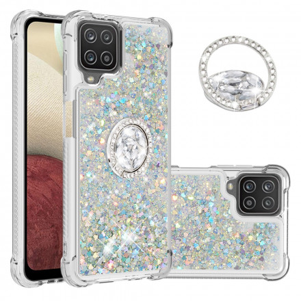 Samsung Galaxy A12 / M12 Glitterfodral med stativring