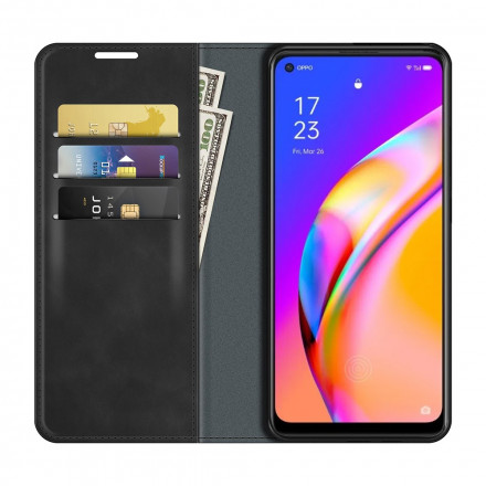 Flip Cover Oppo A94 5G mjuk läder effekt